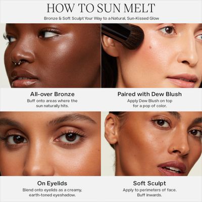Saie Sun Melt Bronzer - Buildable Cream-Balm Bronzer For Face Sculpting - Cream Contour with Velvet Finish - Light Bronze (1 oz)