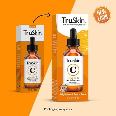 TruSkin Vitamin C Serum - Anti Aging Facial Serum with Vitamin C, Hyaluronic Acid, Vitamin E - Brightening Serum - Even Skin Tone, Improve Appearance of Dark Spots, Fine Lines & Wrinkles, 1 Fl Oz