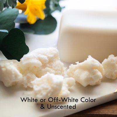 Refined Shea Butter Unscented - 100% Pure African Shea Butter for Hair & Dry Skin - Shea Butter Soap Base - Face & Body Moisturizer, for DIY Whipped Body Butter & Lip Balm 1 LB Bar