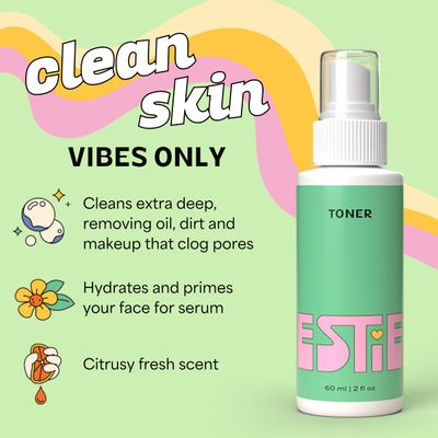 InstaNatural Besties Gentle Teen Spray Toner for Face, with Vitamin C & Witch Hazel, Alcohol Free, Hydrating Makeup Remover, Breakout Control, Teen Skin Care Essential, Citrus Scent, 2 Fl Oz