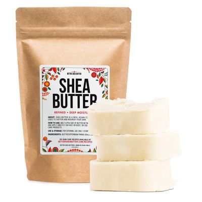 Refined Shea Butter Unscented - 100% Pure African Shea Butter for Hair &amp; Dry Skin - Shea Butter Soap Base - Face &amp; Body Moisturizer, for DIY Whipped Body Butter &amp; Lip Balm 1 LB Bar