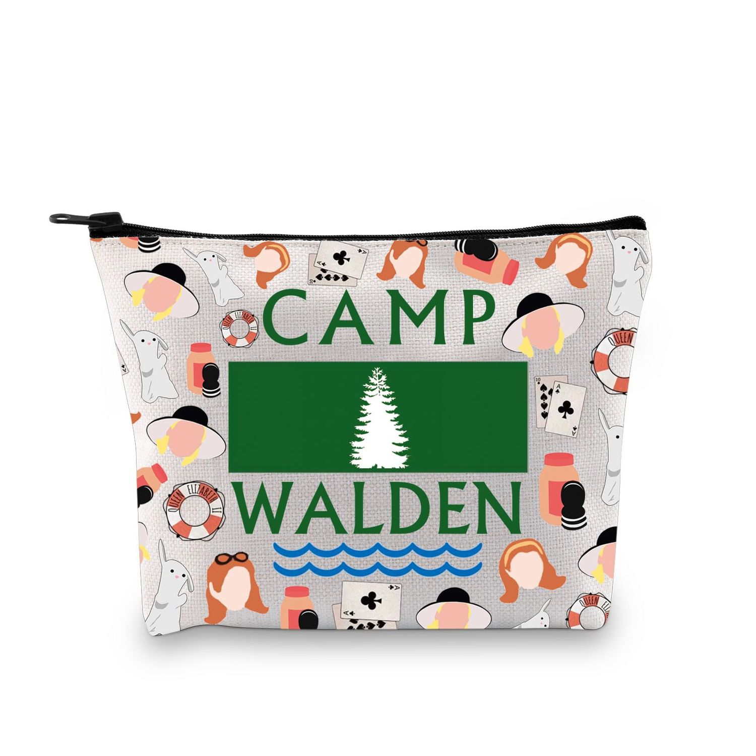 XYANFA Camp Walden Makeup Bag Summer Camp Girls Gift Outdoor Camping Gift Movie Inspired Gift 90s Nostalgia Zipper Pouch Bag (Cotton, WALDEN)