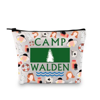 XYANFA Camp Walden Makeup Bag Summer Camp Girls Gift Outdoor Camping Gift Movie Inspired Gift 90s Nostalgia Zipper Pouch Bag (Cotton, WALDEN)