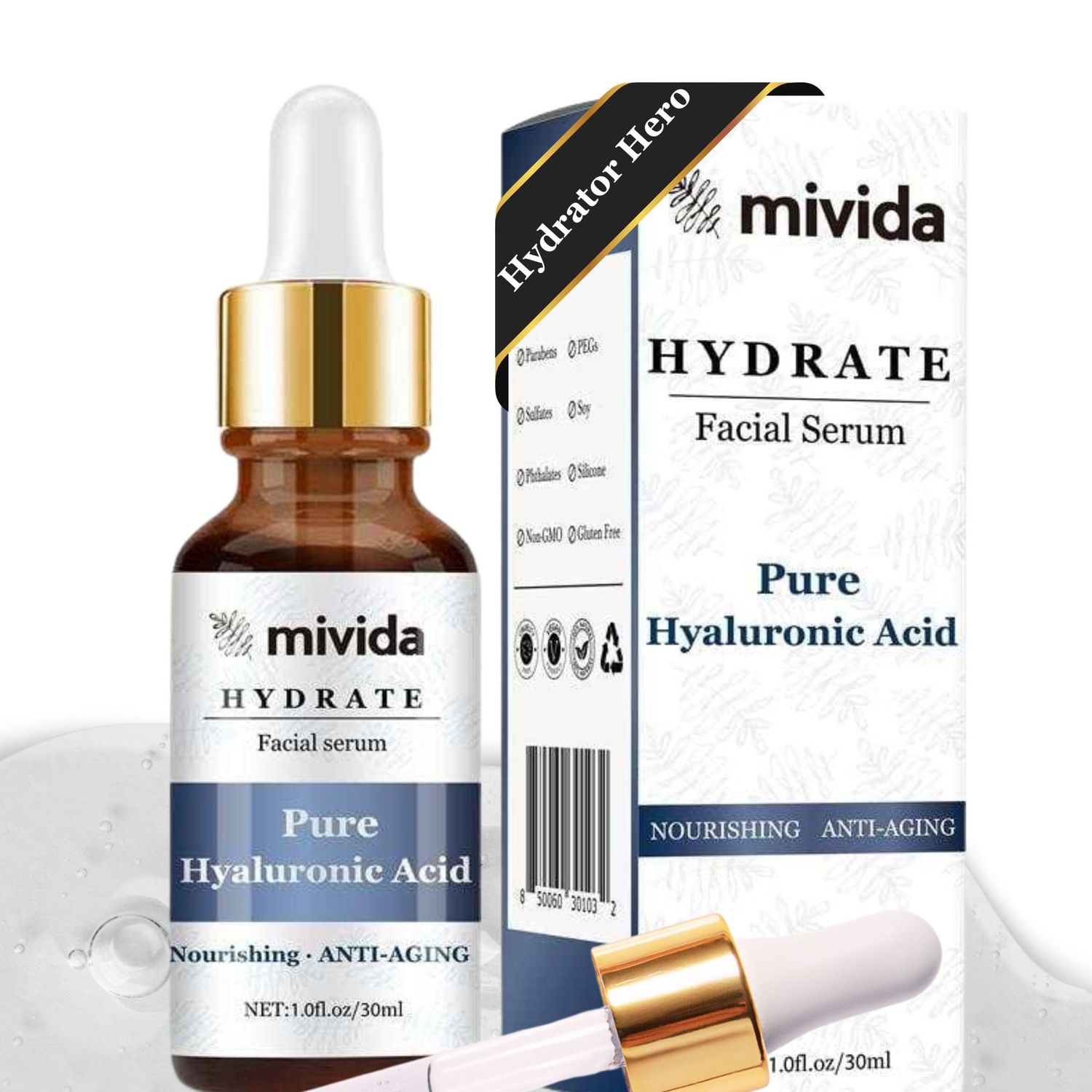 Simply Premium Hyaluronic Acid Serum For Face | Anti-Aging Face Serum | Ultra Hydrating Face Serum | 1floz