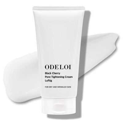 ODELOI Black Cherry Pore Tightening Cream Luftig, Pore Minimizer, Black Cherry Extract, AHA, Hydrolyzed Collagen, Korean Skincare, All Skin Types, 3.3 fl.oz / 100ml
