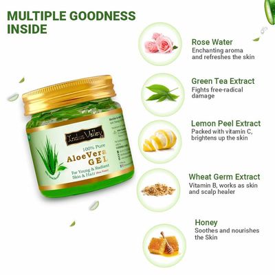 INDUS VALLEY Non-Toxic Aloe Vera Gel for Acne, Scars, Glowing &amp; Radiant Skin Treatment (400 ml)