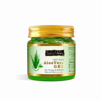 INDUS VALLEY Non-Toxic Aloe Vera Gel for Acne, Scars, Glowing &amp; Radiant Skin Treatment (400 ml)
