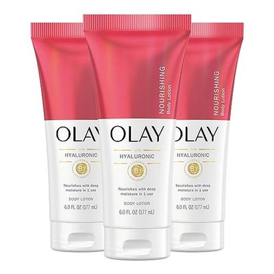 Olay Nourishing &amp; Hydrating Hand and Body Lotion with Hyaluronic Acid, 6 fl oz tube (Pack of 3)