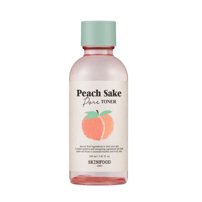 SKINFOOD Peach Sake Facial Toner 135ml - Tighten Pores and Sebum Control - Skin Moisturizing, Refining, &amp; Hydrating Facial Toners for Oily Skin - Enlarge and Deep Pores Remedy (5.41 fl.oz.)