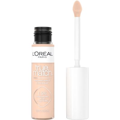 LOral Paris True Match Radiant Serum Concealer, Brightening Under Eye Concealer Make Up with 1.5% Hyaluronic Acid and Caffeine, N3, 0.33 Oz