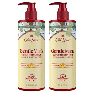 Old Spice Gentleman&#39;s Blend Super Hydration Hand &amp; Body Lotion, Eucalyptus &amp; Coconut Cream, 17.0 FL OZ (Pack of 2)