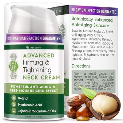 Tree to Tub Neck Firming Cream - Advanced Firming Neck Cream w/Hyaluronic Acid Retinol, Neck and Chest Firming Cream for Women Men, Moisturize &amp; Elasticity Boost, Reduces The Appearance of Wrinkles