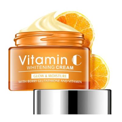 HXLYBD Vitamin C Daily Facial Cream,Advanced Face Moisturizer for Women,Anti Wrinkle Firming Skin,Reduces Fine Lines, Revitalizes and Hydrating for All Skin Types,Travel Size 1.69fl Oz