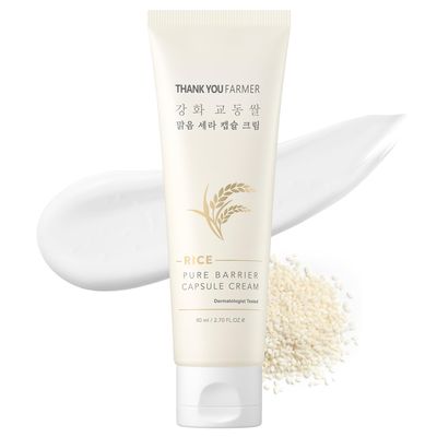THANKYOU FARMER Rice Pure Barrier Capsule Cream - Moisturizing &amp; Skin Barrier Cream | Hypoallergenic, Dermatologist Tested | Korean Skincare with Ceramide Capsules &amp; Korean Rice Extract