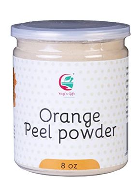 Orange Peel Powder 8 oz (227 Grams) | 100% Natural Care for Acne, Tan &amp; Blackheads | Effective DIY Face Mask Ingredient | Rich in Vitamin C | Helps Get a Glowing Skin | by Yogi&#39;s Gift