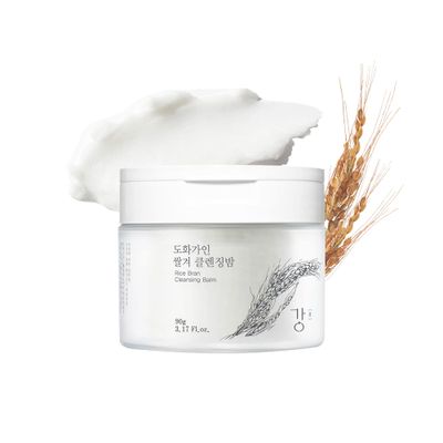 House of Dohwa Korean Cleansing Balm with Rice Scent (Milky Sherbet Texture) - Makeup Remover, Removes Waterproof Makeup and Facial Oil, Includes Hygienic Mini Spatula