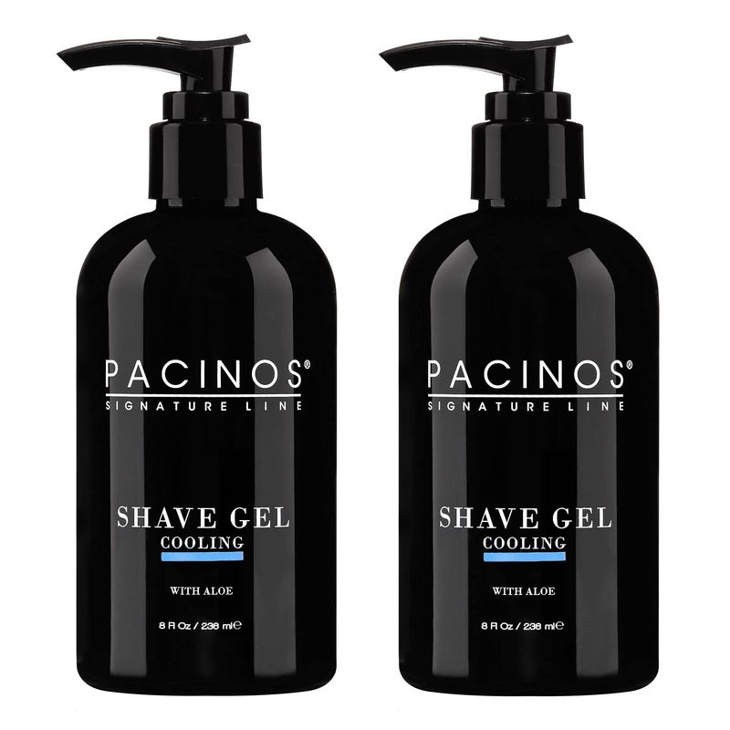 Pacinos Shave Gel - Cooling Gel with Aloe Vera - Moisturizing Mens Shaving Gel - 8 Fl. Oz