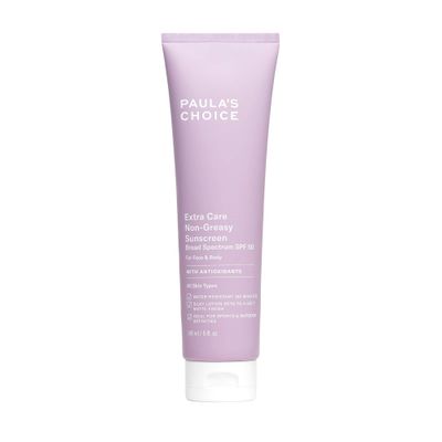 Paula&#39;s Choice Extra Care Non Greasy, Oil Free Face &amp; Body Sunscreen SPF 50, UVA &amp; UVB Protection, Water &amp; Sweat Resistant, 5 Ounce