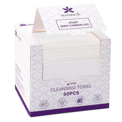Serenorch Disposable Face Towels, 10&quot; x 12&quot;, Ultra Thick Face Towelettes for Sensitive Skin, Extra Soft Makeup Remover Dry Wipes, 50 Count