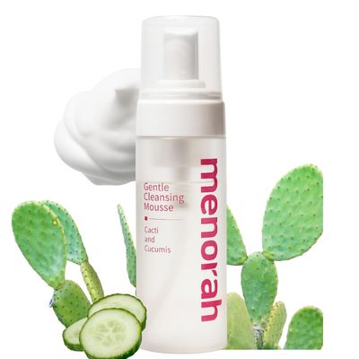menorah skincare - Gentle Cleansing Mousse - with Cacti, Cucumis, Hydration Soothing Facial Cleanser, pH-Balanced Face Wash