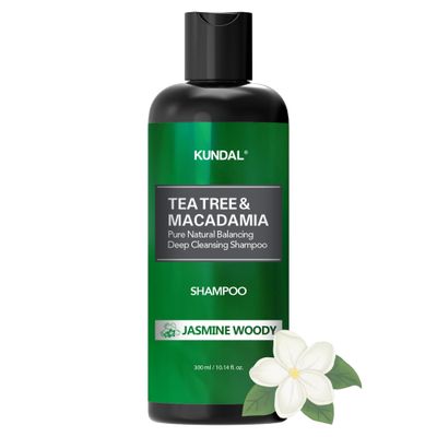 Kundal Tea Tree &amp; Macadamia Deep Cleansing Shampoo [Jasmine Woody] - Korean Hair Care, Scalp Care, Tea Tree extract, For All hair Types 10.14fl oz (pack of 1)