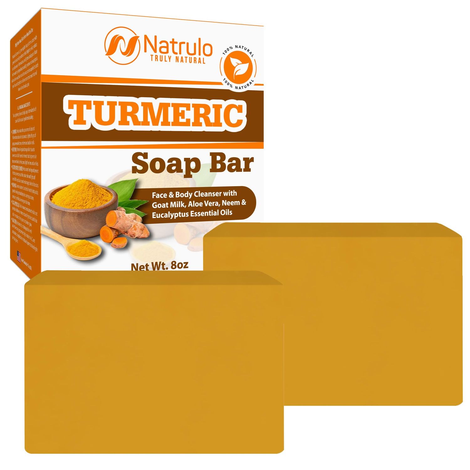 Natural Turmeric Soap Bar for Face &amp; Body - Turmeric Skin Soap Wash for Dark Spots, Intimate Areas, Underarms - Turmeric Face Soap Reduces Acne, Fades Scars &amp; Cleanses Skin