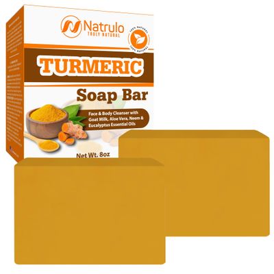 Natural Turmeric Soap Bar for Face &amp; Body - Turmeric Skin Soap Wash for Dark Spots, Intimate Areas, Underarms - Turmeric Face Soap Reduces Acne, Fades Scars &amp; Cleanses Skin