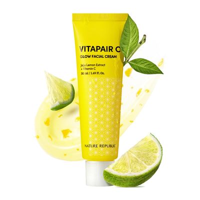 Nature Republic Vitapair C glow facial Cream, Niacinamide,Centella Asiatica Extract, Asiatic Acid, Citrus Lemon Fruit Extract,Vitamin C Cream, Glow Skin, Korean Skin Care 50ml / 1.69 fl oz