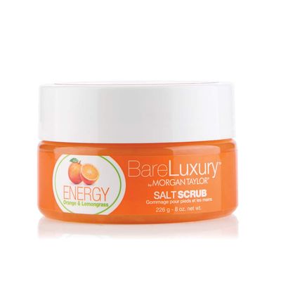 Morgan Taylor Nail Lacquer BareLuxury, Spa Gifts, Foot Massage, Self Care Gifts, Relaxtion Gifts (Energy Orange &amp; Lemongrass Scrub, 8 Oz)