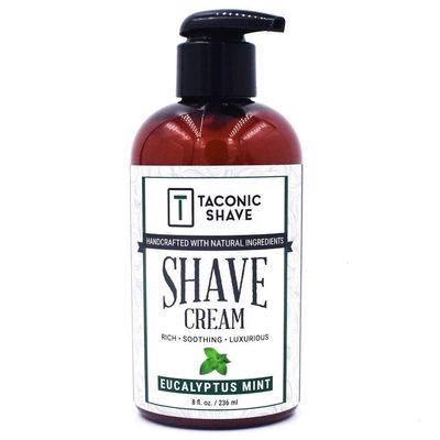 Taconic Shave, Natural Shaving Cream - Eucalyptus &amp; Mint - Ultra-Rich High Lather Formula - Natural Shave Cream for Men &amp; Women in 8 oz. Pump Bottle - Scented Shaving Cream