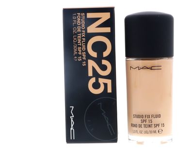 MAC- STUDIO FIX FLUID SPF15 FOUNDATION -LIQUID-30ML &quot;NC25&quot; BOXED