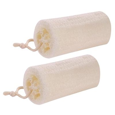 Natural Loofah Sponge (2 Pack), 5 Natural Loofah Exfoliating Body Scrubber Organic Egyptian Loofa Eco Friendly 100% All Natural luffa Cleaning for Deep Clean Skin Care Bath Spa Shower Men Women