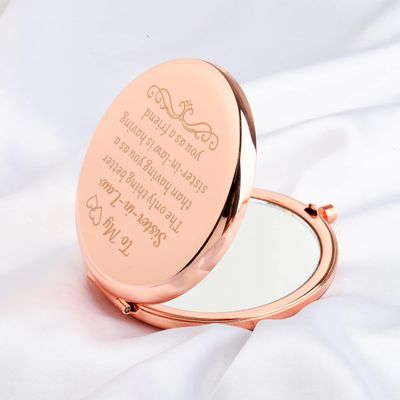 LQRI to My Sister-in-Law Gifts Sister in Law Compact Mirror The Only Thing Better Than Having You As a Sister Makeup Mirror Wedding Gift Future Sister in Law Gift (Pink)
