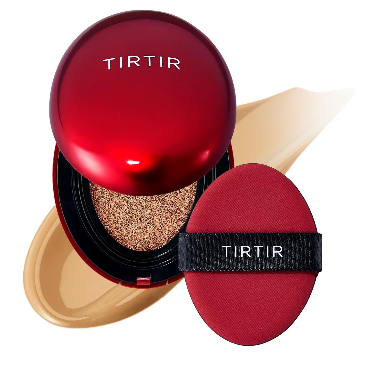 TIRTIR Mask Fit Red Cushion Foundation | Full coverage, Weighless, Skin fit, Satin Glow Finish, Korean cushion foundation (#29N Natural Beige, 0.63 Fl Oz (Pack of 1))