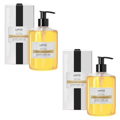 LAFCO New York Liquid Soap, Chamomile Lavender - 12 oz, Pack of 2 - Regenerates, Protects &amp; Moisturizes - All Skin Types - Hypoallergenic, Synthetic Free &amp; Cruelty Free - Made in Italy