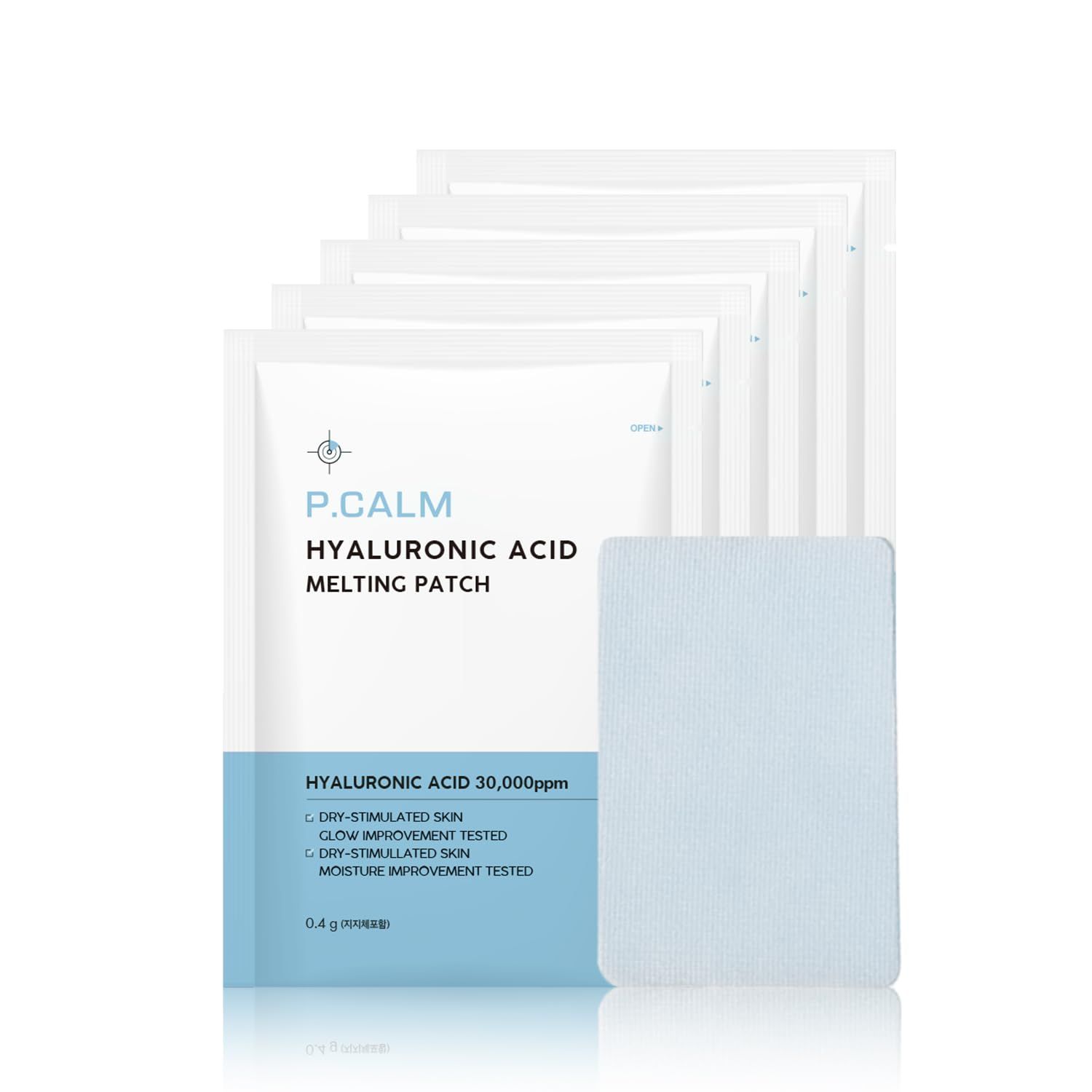P.CALM Hyaluronic Acid Melting Patch 5 Patches | Vegan Deep Hydrating Facial Treatment Mask with Hyaluronic Acid, Gryceryl Glucoside, Centella Asiatica for Sensitive Skin | Korean Skincare