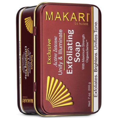 Makari Exclusive Active Intense Exfoliating Soap (7oz) | Unify &amp; Illuminate | Advanced Brightening Bar for Dark Spots and Blemishes | Exfoliates Dead Skin Cells and Helps Reveal Natural Skin Radiance