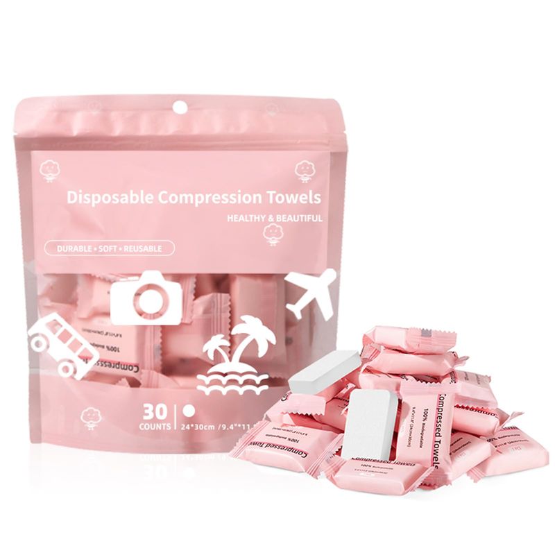 ICOTLE Compressed Towels for Travel Individually Packaged Disposable Face Towel for Camping Hiking, Portable Coin Tissues for Home Beauty and Outdoors