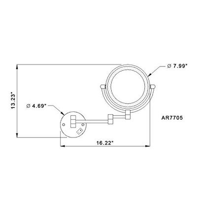 Nameeks AR7705-CR-5x Glimmer Double Face Round LED 5x Magnification Makeup Mirror, Chrome