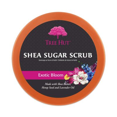 Tree Hut Exotic Bloom Shea Sugar Scrub | Exfoliating Body Scrub Removes Dead, Dry Skin for a Soft &amp; Hydrated Feel | Nourishing Essential Body Care | 18 fl oz.