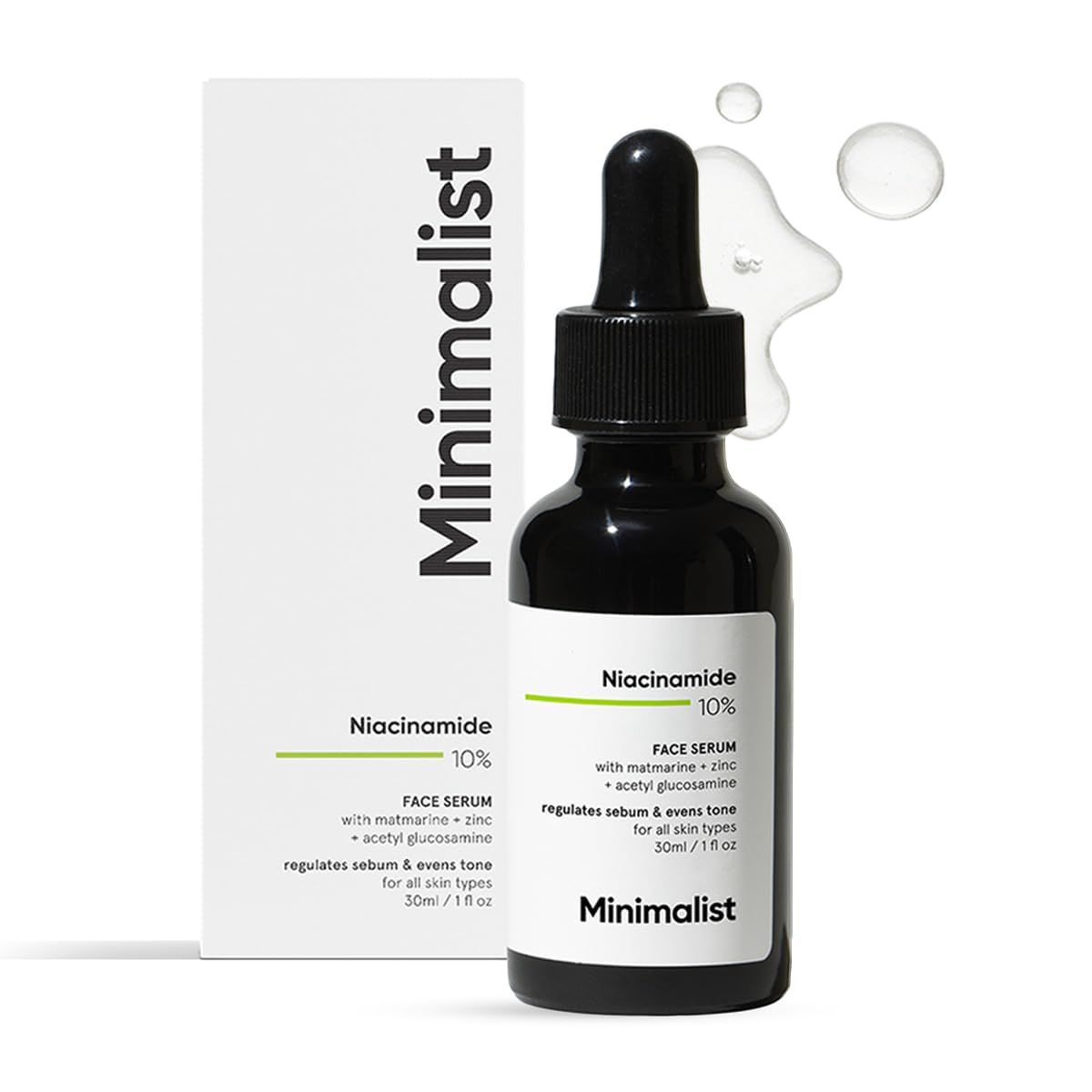 Minimalist 10% Niacinamide Face Serum for Acne Control &amp; Oil Balancing with Zinc | Pore Minimizer for Face | Clears Acne Marks &amp; Blemishes for Even Skin Tone | For Women &amp; Men | 1 Fl Oz / 30 ml