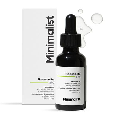 Minimalist 10% Niacinamide Face Serum for Acne Control &amp; Oil Balancing with Zinc | Pore Minimizer for Face | Clears Acne Marks &amp; Blemishes for Even Skin Tone | For Women &amp; Men | 1 Fl Oz / 30 ml