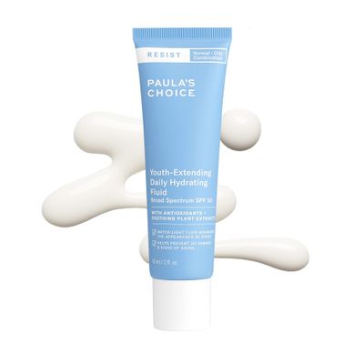 Paula&#39;s Choice RESIST Daily Hydrating Fluid Face Moisturizer SPF 50, UVA &amp; UVB Protection, Chamomile &amp; Vitamin E, Sunscreen for Oily Skin, 2 Ounce