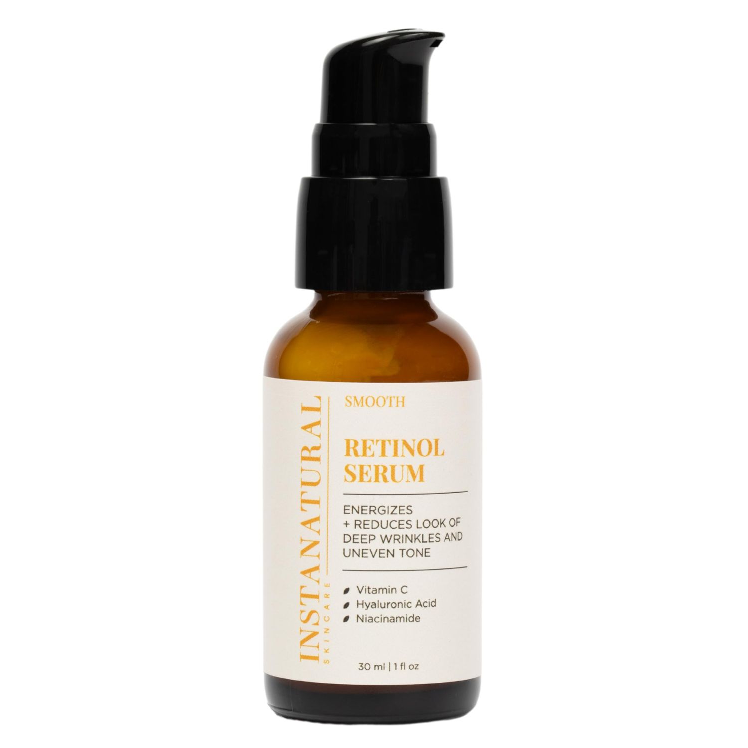 InstaNatural Retinol Serum for Face with Niacinamide, Vitamin C, and Hyaluronic Acid, Anti Aging for Firmer Skin, Lines &amp; Wrinkles &amp; Brightening Serum