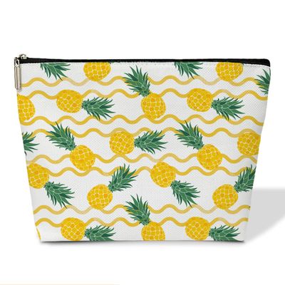 Summer Makeup Bag Small Cosmetic Bag Aesthetic Makeup Bag Small Makeup Pouch for Purse Toiletry Bags for Women Travel Skincare Bag Small Cosmetic Pouch Accessory Bag Pineapple Gifts for Women (JRM626)