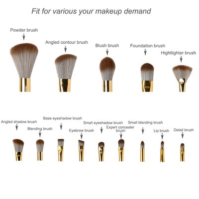 Makeup Brushes,14 PCS Make Up Brushes Set for Foundation Eyebrow Concealer Eye Shadows Powder,Makeup Brushes Kit for Travel and Daily Makeup Use