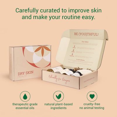 HerbN Eden Dry Skin Facial Kit | Cleansing, Hydrating, and Moisturizing | 5 Product Set includes Wash, Mist, Serum, Body Butter, Sisal | 100% Natural Ingredients | Essential Oils