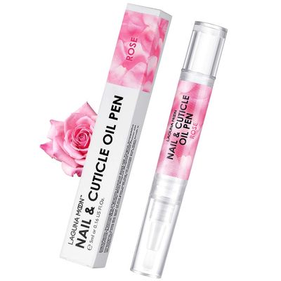 Lagunamoon Cuticle Oil Pen for Nail Nail Oil for Nail Care &amp; Nail Growth - Nourish, Soothe &amp; Moisturize Damaged Nails - Rose, 5 ml