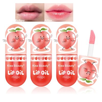 Mrettick 3Packs Hydrating Lip Oil Temperature Color Changing Lip Oil Plumping Lip Gloss Moisturizing Lip Oil Tinted for Lip Care and Dry Lip (#3)