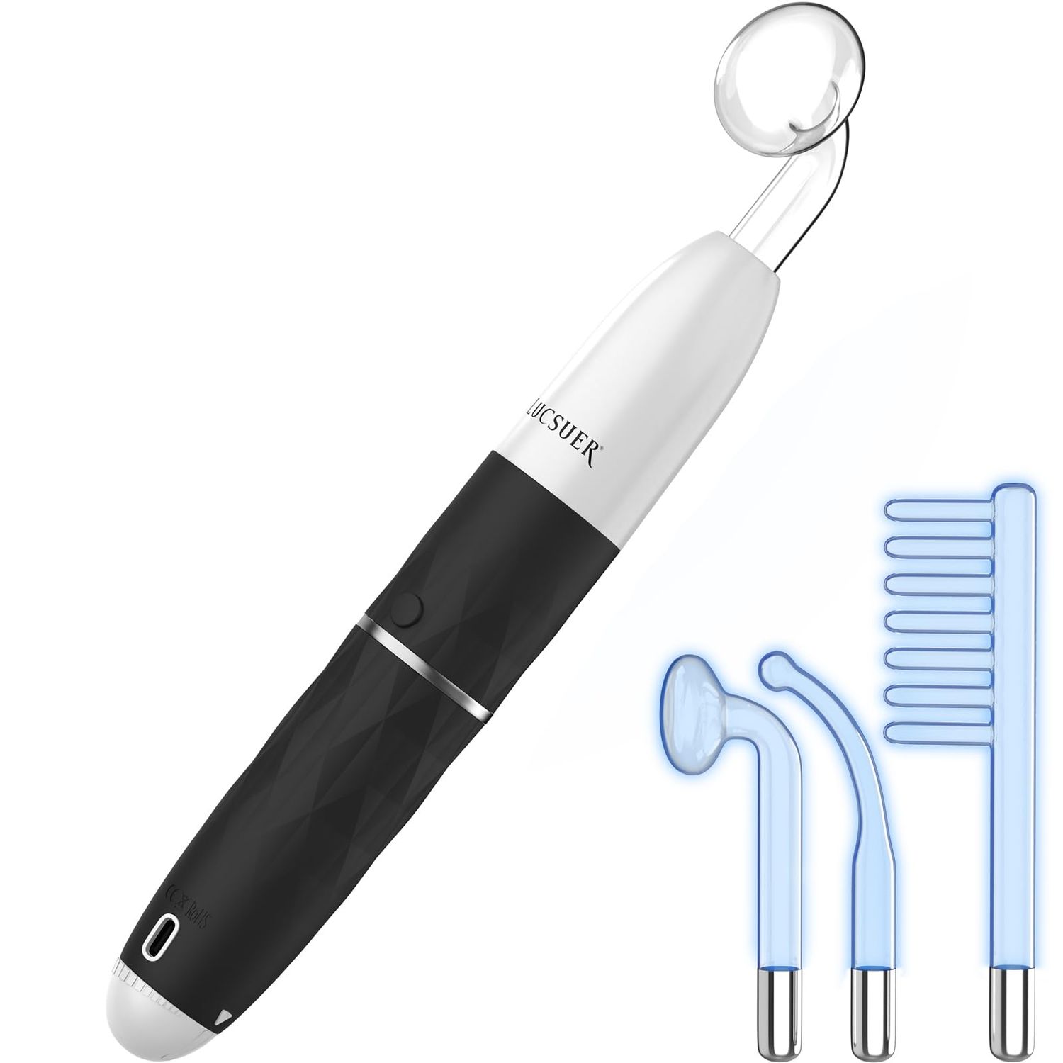 OxyGlow 2 Cordless Portable Facial Wand, ProFacialWand Clinical Skin Therapy Wand - Xenon Gas (Pearl White)